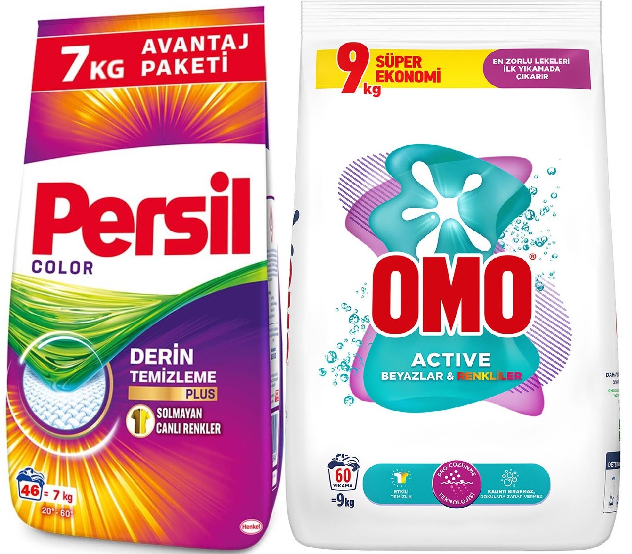 Persil Matik Toz Çamaşır Deterjanı 7KG Renkli (46 Yıkama) + 9KG Beyazlar ve Renkliler Persil Matik Toz Çamaşır Deterjanı 7KG Renkli (46 Yıkama) + 9KG Beyazlar ve Renkliler