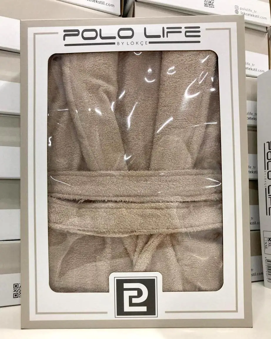 Polo Life Kutulu Bamboo Tek Bornoz Şalyaka-Bej (XXL Beden) Polo Life Kutulu Bamboo Tek Bornoz Şalyaka-Bej (XXL Beden)