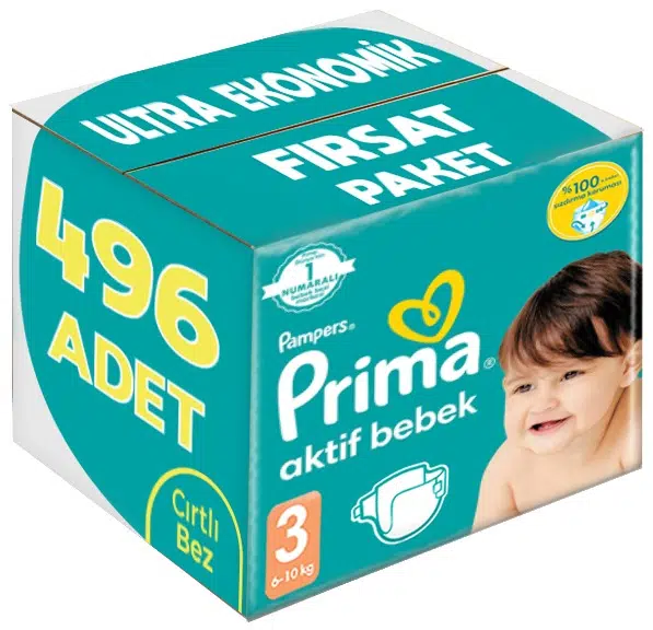 Prima Bebek Bezi 3 Beden 6-10 KG Midi 496 Adet Ultra Ekonomik Fırsat Pk