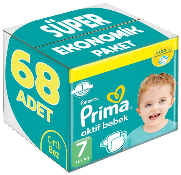 Prima Bebek Bezi Beden:7 (15+Kg) XX Large 68 Adet Süper Ekonomik Pk Prima Bebek Bezi Beden:7 (15+Kg) XX Large 68 Adet Süper Ekonomik Pk