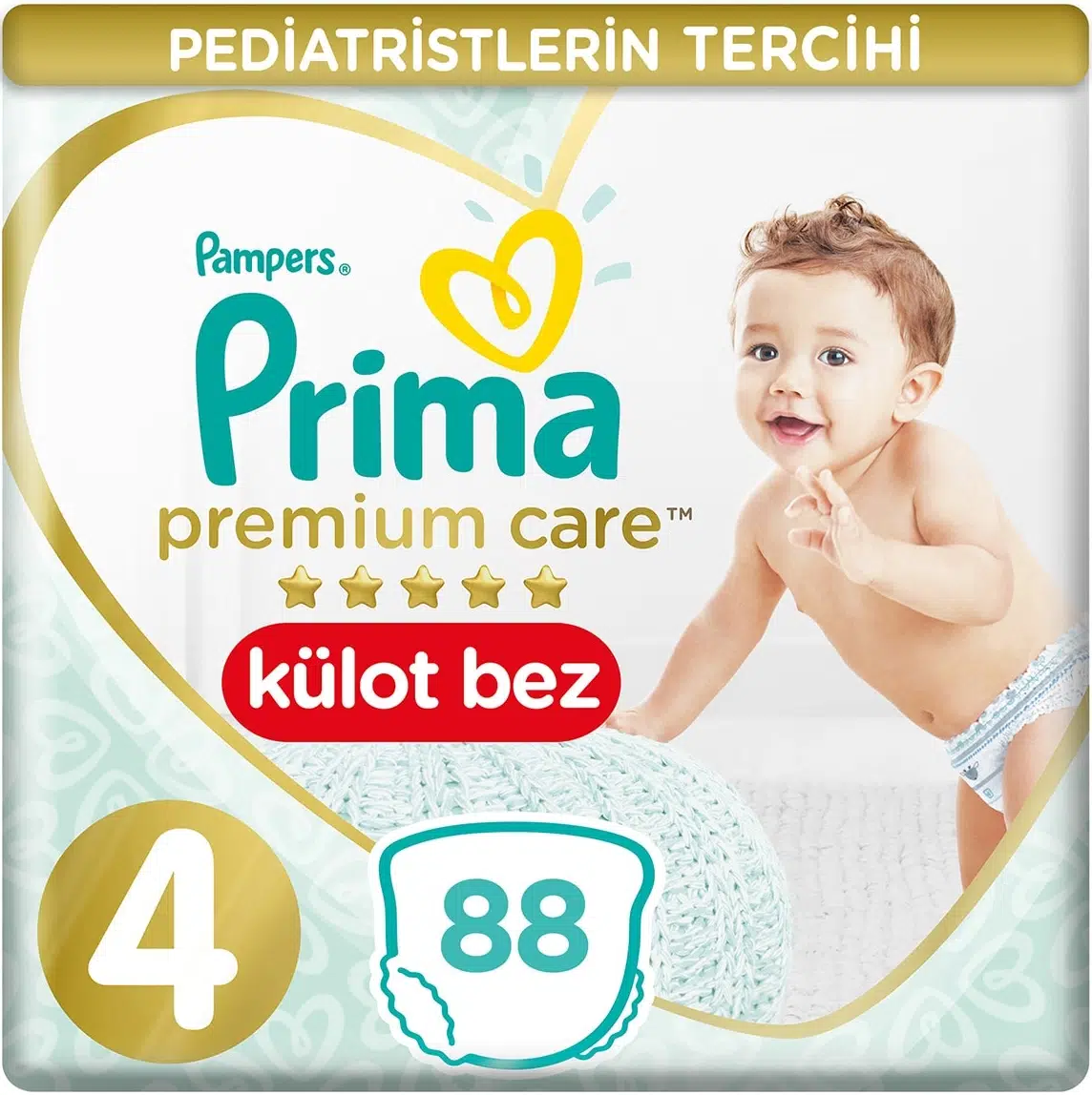 Prima Premium Care Külot Bebek Bezi 4 Beden 9-15 KG 88 Adet Süper Ekonomik Pk