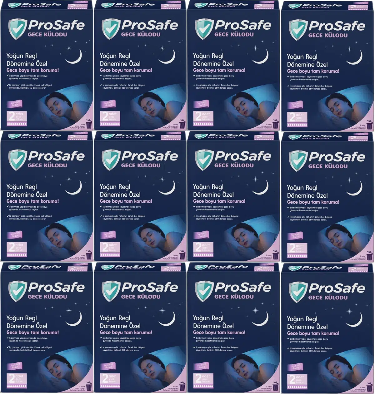 Prosafe Gece Külodu / Külot (Yoğun Regl Dönemine Özel) (24 Lü Set) (12PK*2)