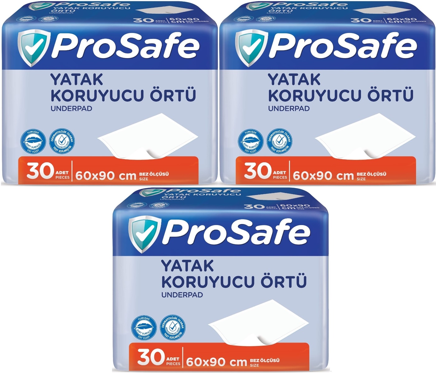 Prosafe Hasta Alt Açma Yatak Koruyucu Örtü 60*90CM 90 Adet (3PK*30) Prosafe Hasta Alt Açma Yatak Koruyucu Örtü 60*90CM 90 Adet (3PK*30)