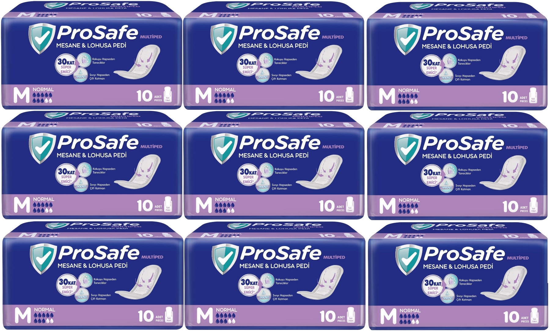 Prosafe Mesane & Lohusa Pedi M-Orta Normal 90 Adet (9PK*10) Prosafe Mesane & Lohusa Pedi M-Orta Normal 90 Adet (9PK*10)