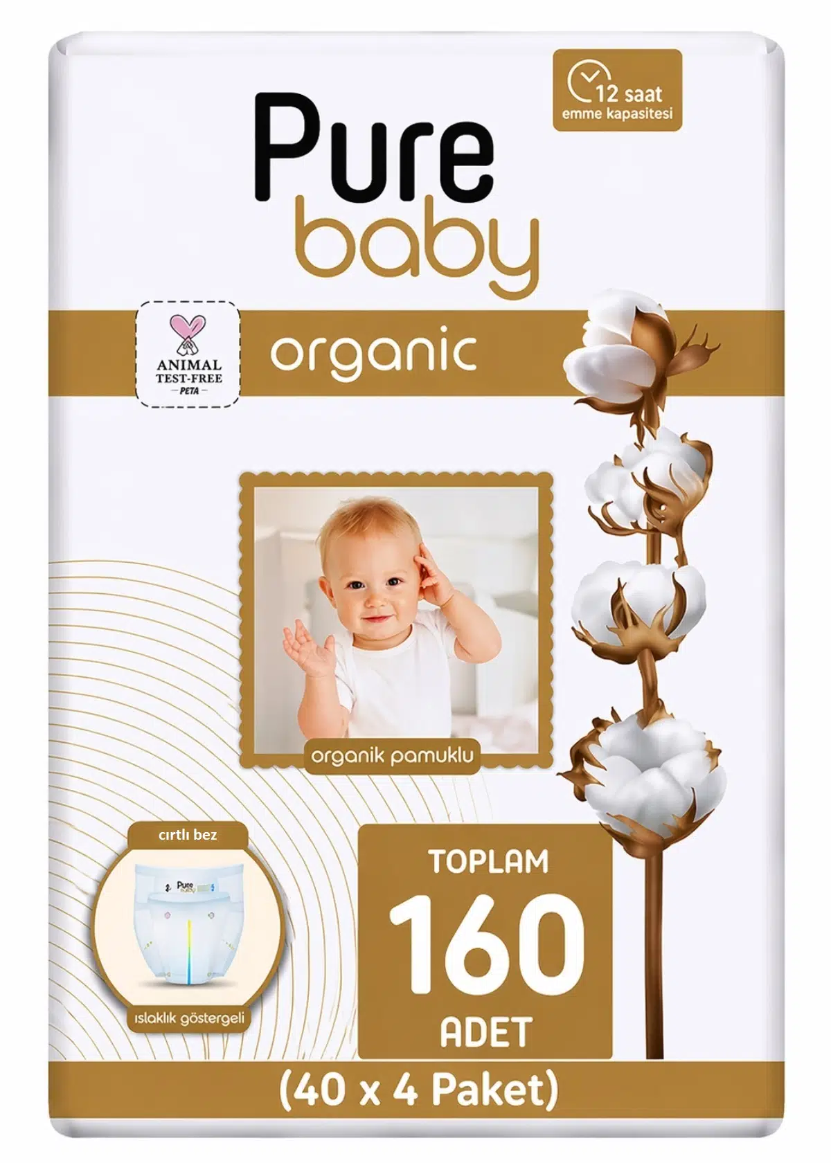 Pure Baby Bebek Bezi 5 Beden 11-20 KG Junior 160 Adet Avantaj Fırsat Pk