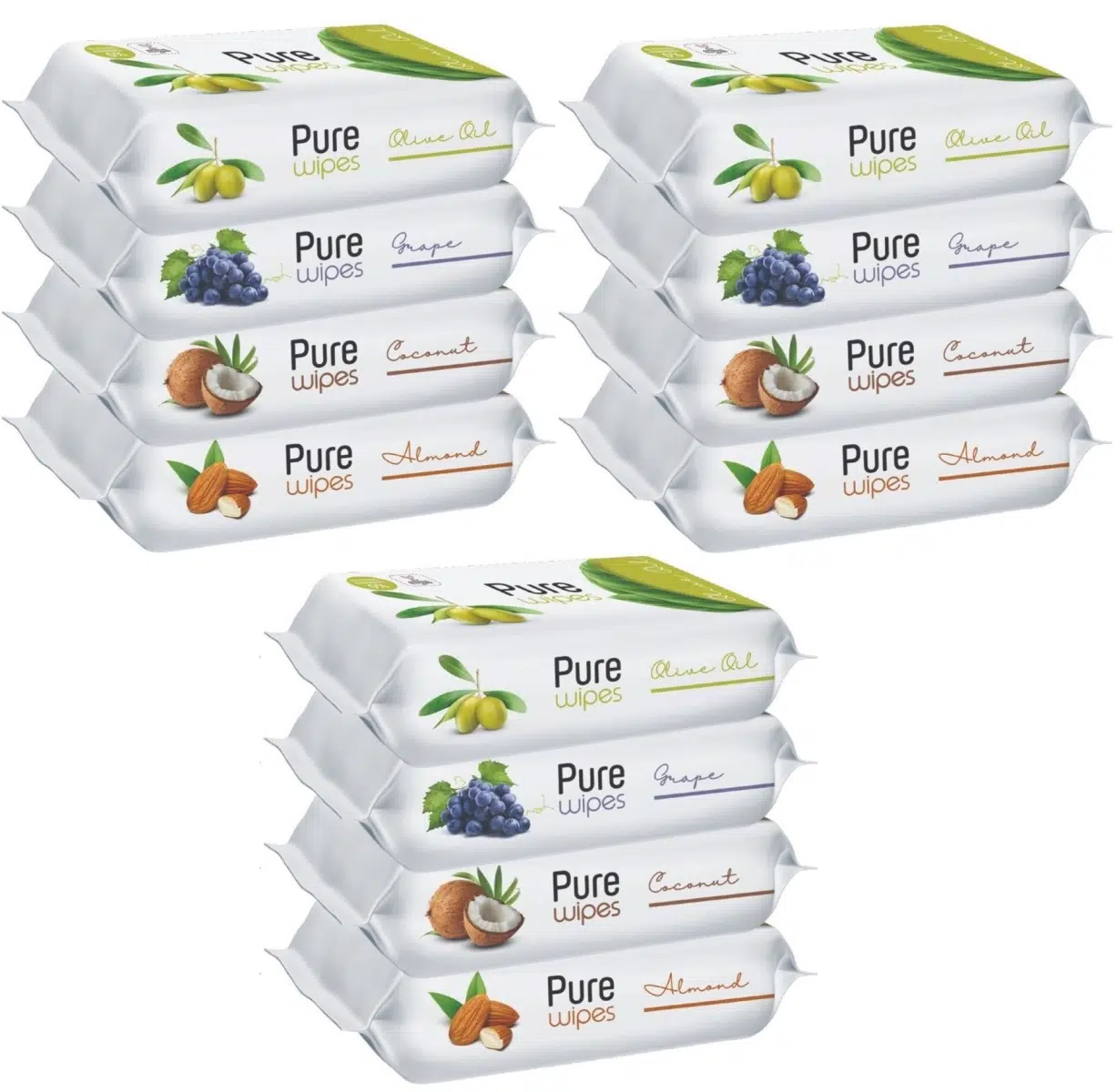 Pure Baby Wipes Islak Havlu Mendil 50 Yaprak 12 Li Set (600 Yaprak) (Meyveli)