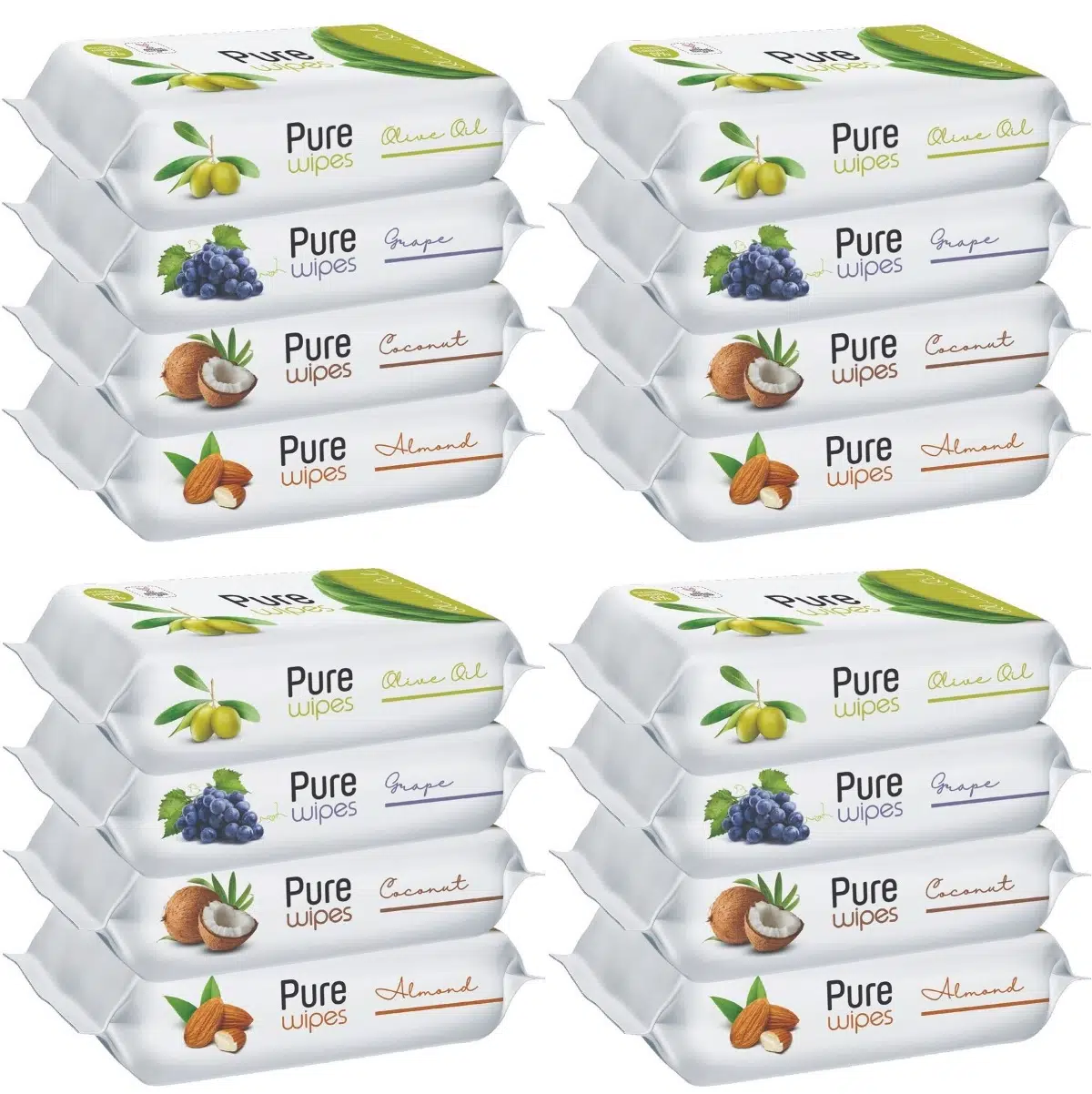 Pure Baby Wipes Islak Havlu Mendil 50 Yaprak 16 Lı Set (800 Yaprak) (Meyveli)