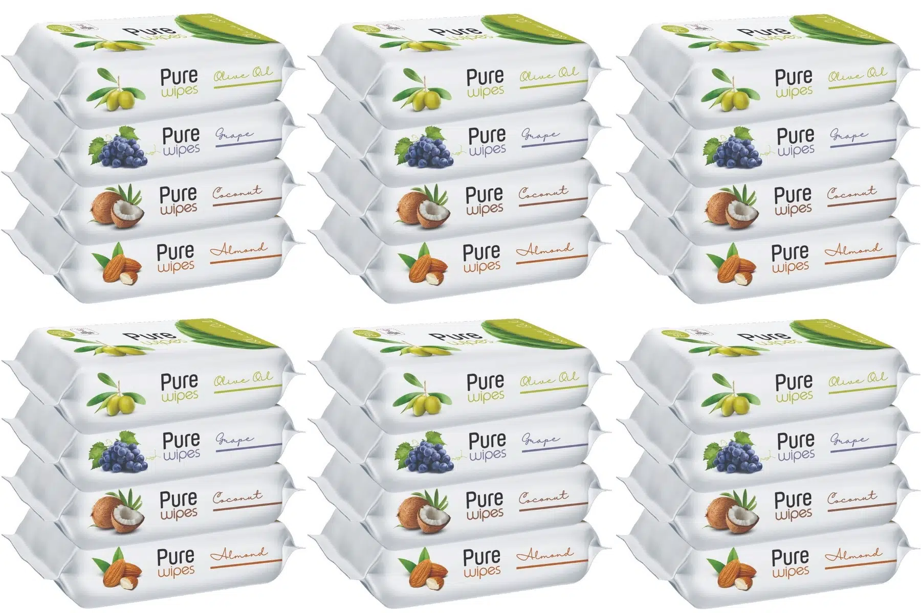 Pure Baby Wipes Islak Havlu Mendil 50 Yaprak 24 Lü Set (1200 Yaprak) (Meyveli)