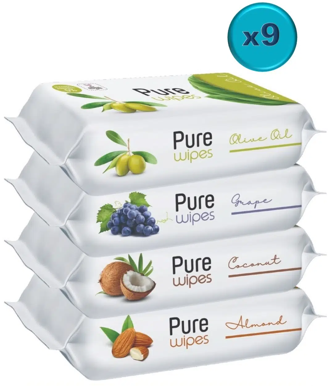 Pure Baby Wipes Islak Havlu Mendil 50 Yaprak 36 Lı Set (1800 Yaprak) (Meyveli)