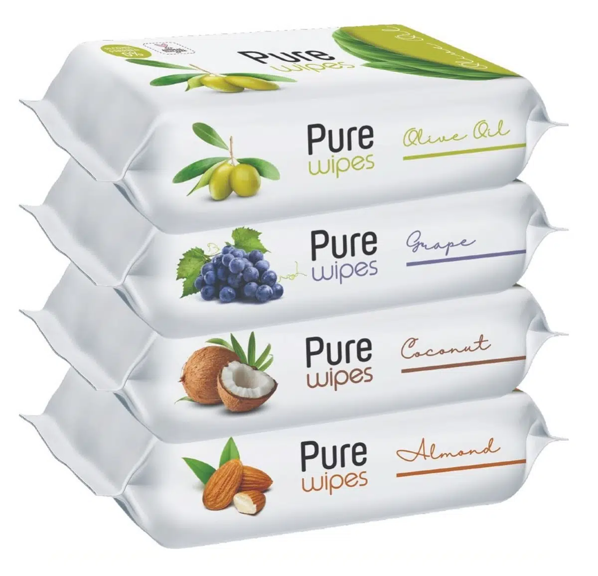 Pure Baby Wipes Islak Havlu Mendil 50 Yaprak 4 Lü Set (200 Yaprak) (Meyveli)