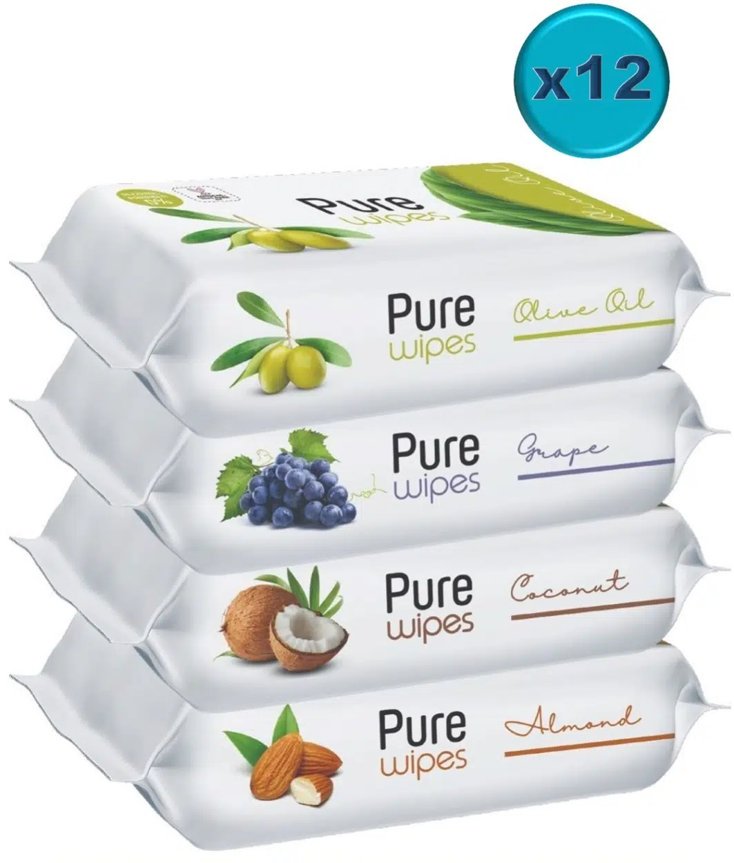 Pure Baby Wipes Islak Havlu Mendil 50 Yaprak 48 Li Set (2400 Yaprak) (Meyveli)