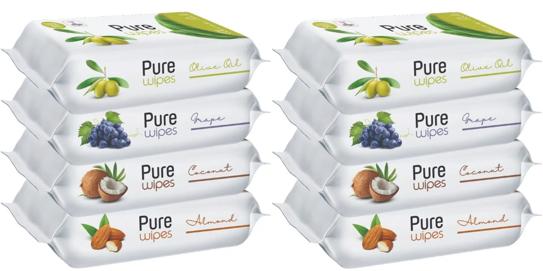Pure Baby Wipes Islak Havlu Mendil 50 Yaprak 8 Li Set (400 Yaprak) (Meyveli)