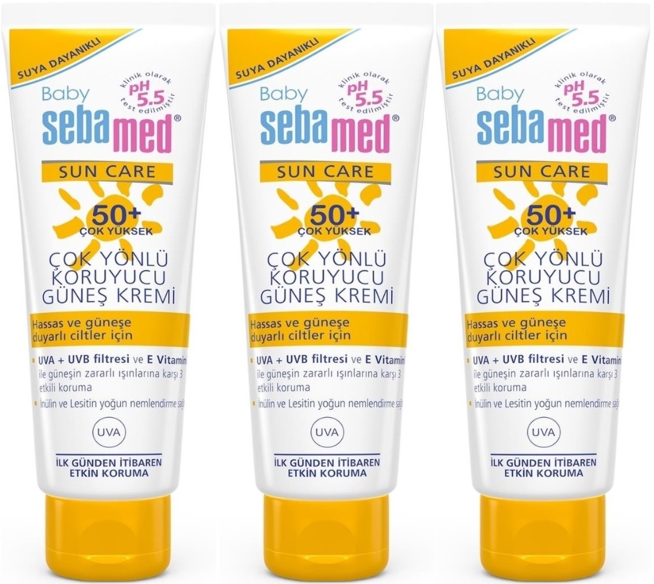 Sebamed Baby Sun Care Güneş Kremi 75ML 50+ Çok Yüksek Faktör Çoçuk (3 Lü Set) Sebamed Baby Sun Care Güneş Kremi 75ML 50+ Çok Yüksek Faktör Çoçuk (3 Lü Set)