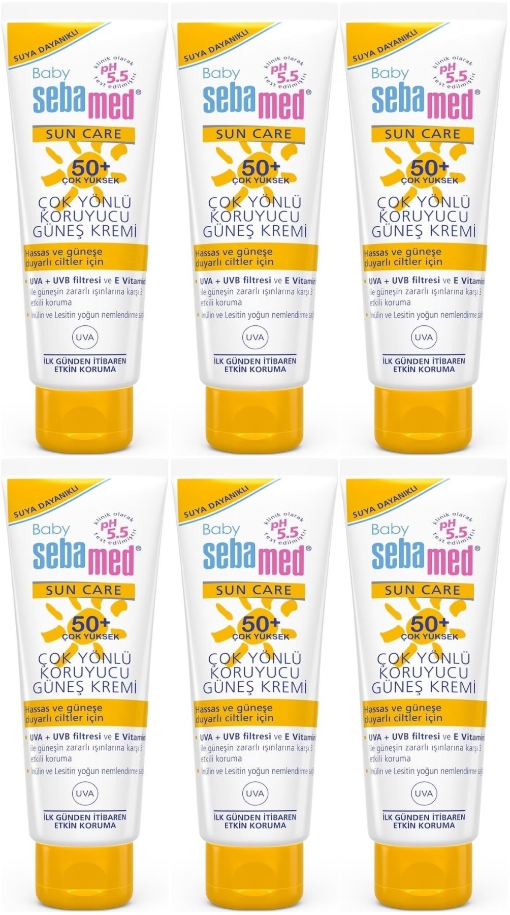 Sebamed Baby Sun Care Güneş Kremi 75ML 50+ Çok Yüksek Faktör Çoçuk (6 Lı Set) Sebamed Baby Sun Care Güneş Kremi 75ML 50+ Çok Yüksek Faktör Çoçuk (6 Lı Set)