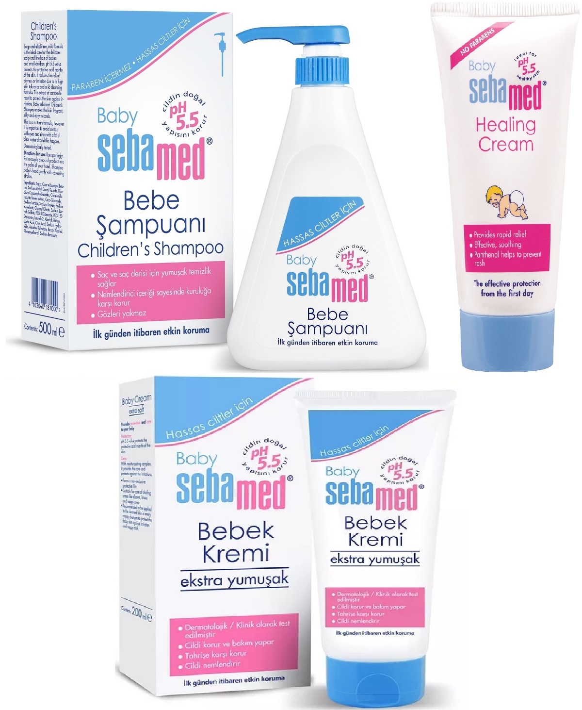 Sebamed Bebek Kremi 200ML+ Sebamed Bebek Şampuanı 500ML +Sebamed Bebek Pişik Kremi 50ML Avantaj Set Sebamed Bebek Kremi 200ML+ Sebamed Bebek Şampuanı 500ML +Sebamed Bebek Pişik Kremi 50ML Avantaj Set