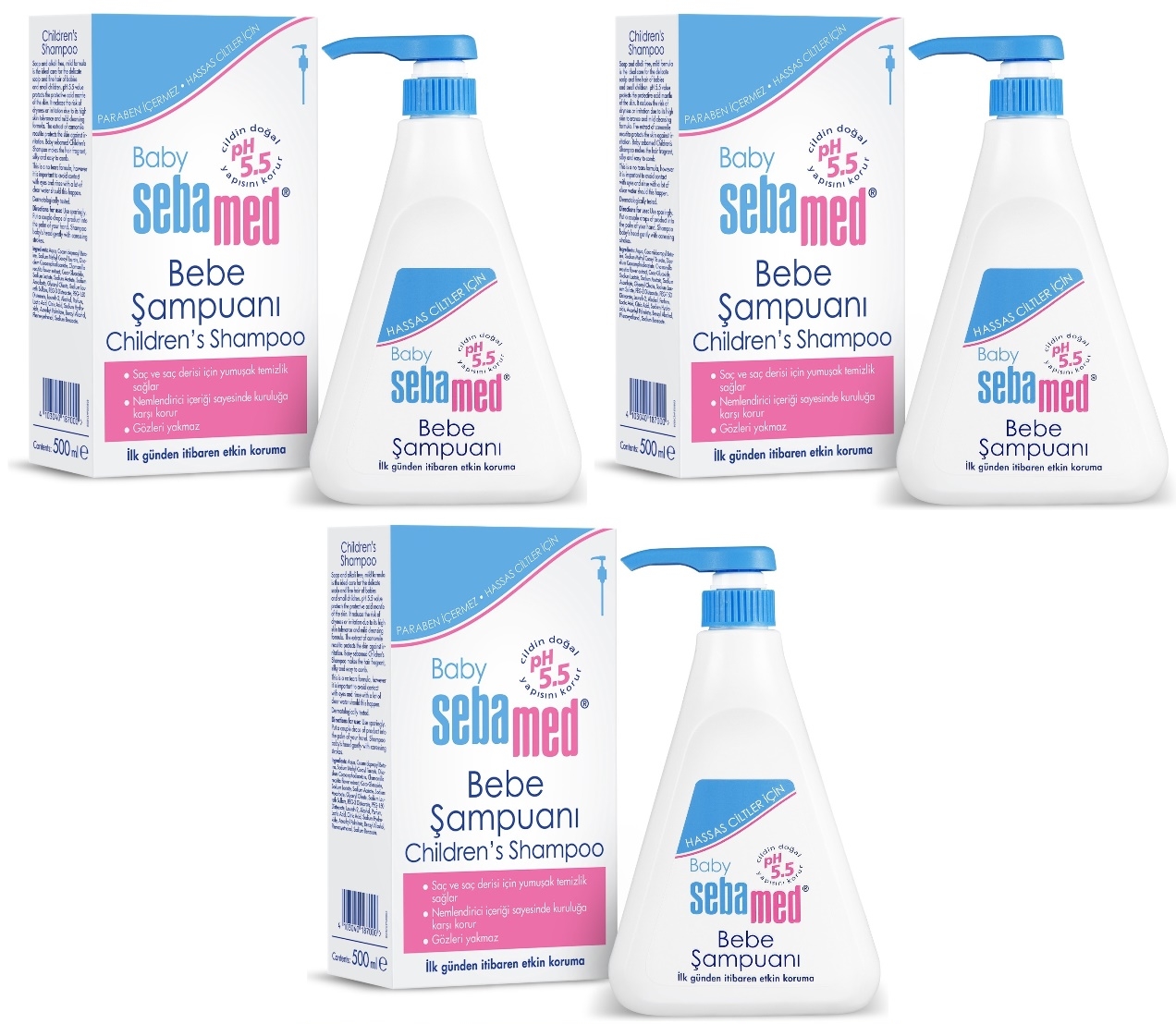 Sebamed Bebek Şampuanı 500ML Pompalı (3 Lü Set) Sebamed Bebek Şampuanı 500ML Pompalı (3 Lü Set)