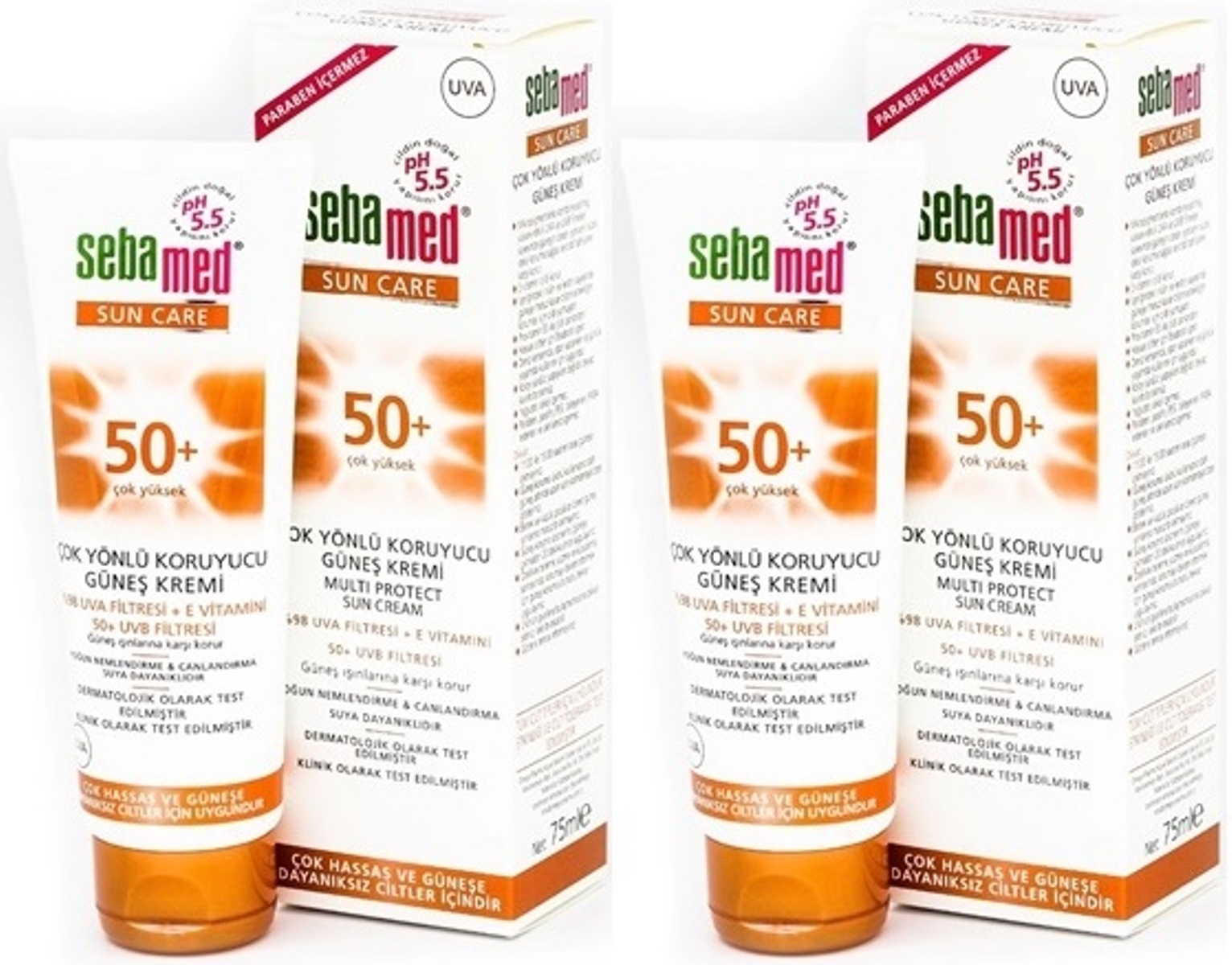 Sebamed Sun Care Çok Yönlü Koruyucu Güneş Kremi 75ML SPF 50+ Faktör (2 Li Set) Sebamed Sun Care Çok Yönlü Koruyucu Güneş Kremi 75ML SPF 50+ Faktör (2 Li Set)