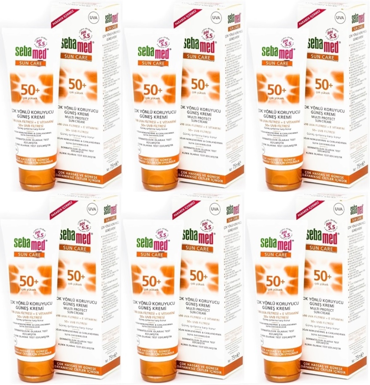 Sebamed Sun Care Çok Yönlü Koruyucu Güneş Kremi 75ML SPF 50+ Faktör (6 Lı Set) Sebamed Sun Care Çok Yönlü Koruyucu Güneş Kremi 75ML SPF 50+ Faktör (6 Lı Set)