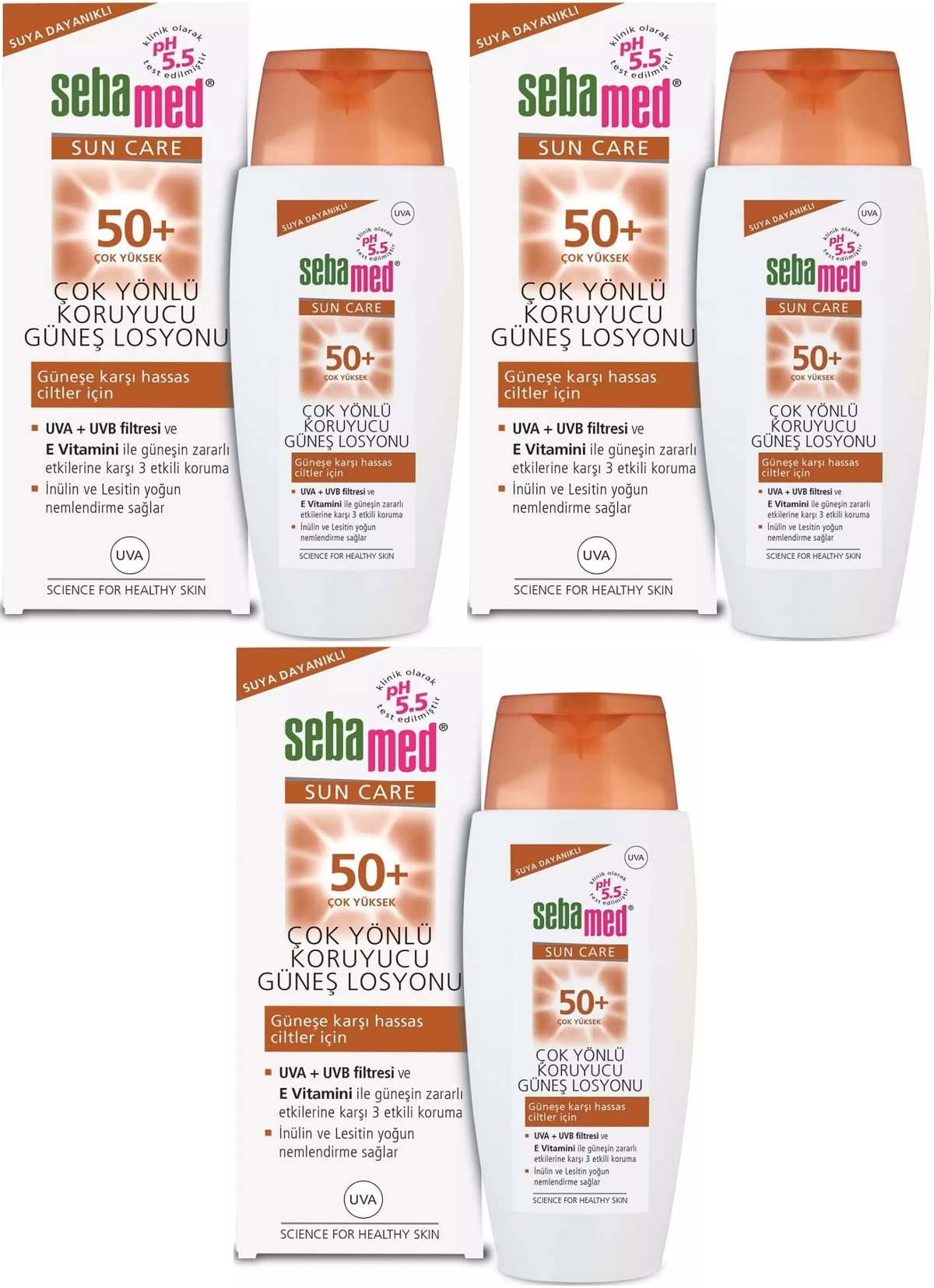 Sebamed Sun Care Çok Yönlü Koruyucu Güneş Losyonu 50+ Faktör 150ML (3 Lü Set) Sebamed Sun Care Çok Yönlü Koruyucu Güneş Losyonu 50+ Faktör 150ML (3 Lü Set)