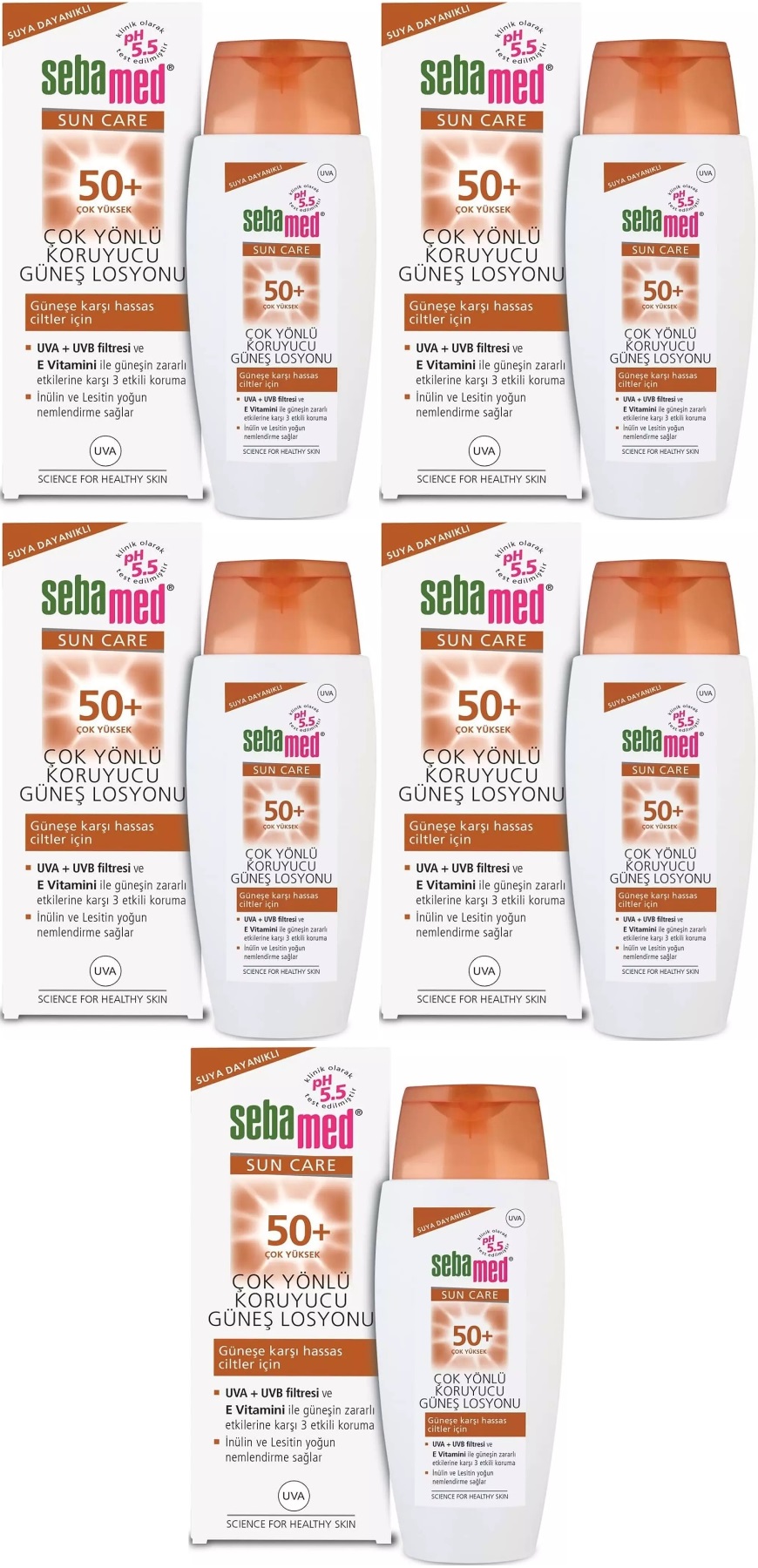 Sebamed Sun Care Çok Yönlü Koruyucu Güneş Losyonu 50+ Faktör 150ML (5 Li Set) Sebamed Sun Care Çok Yönlü Koruyucu Güneş Losyonu 50+ Faktör 150ML (5 Li Set)