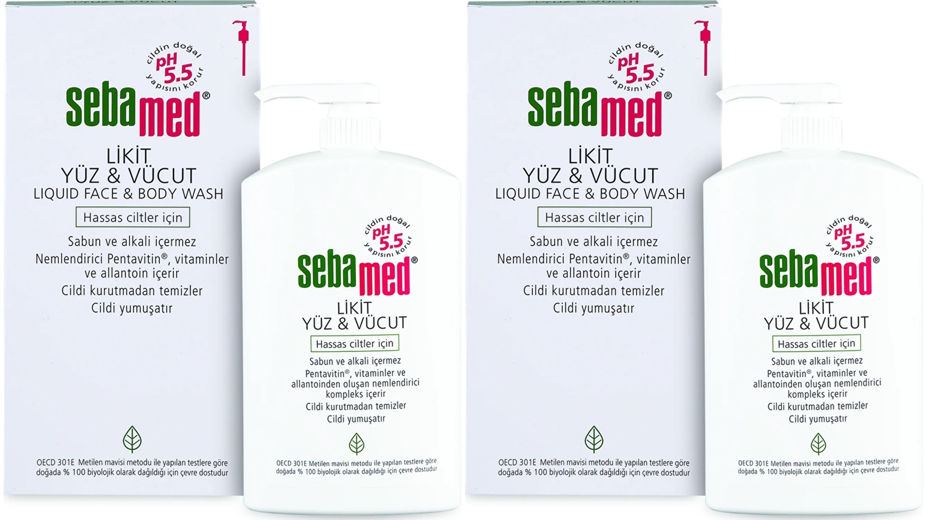Sebamed Yüz ve Vücut Temizleyici Likit 1000ML (2 Li Set) Sebamed Yüz ve Vücut Temizleyici Likit 1000ML (2 Li Set)