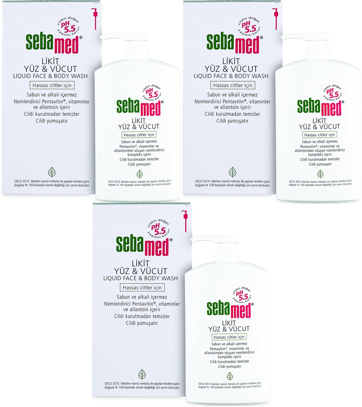 Sebamed Yüz ve Vücut Temizleyici Likit 1000ML (3 Lü Set) Sebamed Yüz ve Vücut Temizleyici Likit 1000ML (3 Lü Set)
