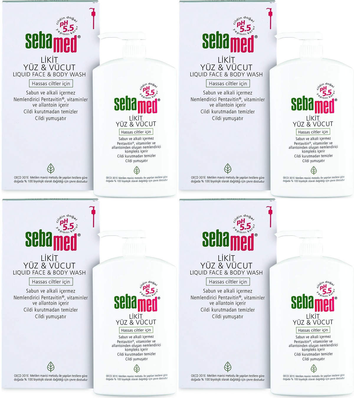 Sebamed Yüz ve Vücut Temizleyici Likit 1000ML (4 Lü Set) Sebamed Yüz ve Vücut Temizleyici Likit 1000ML (4 Lü Set)