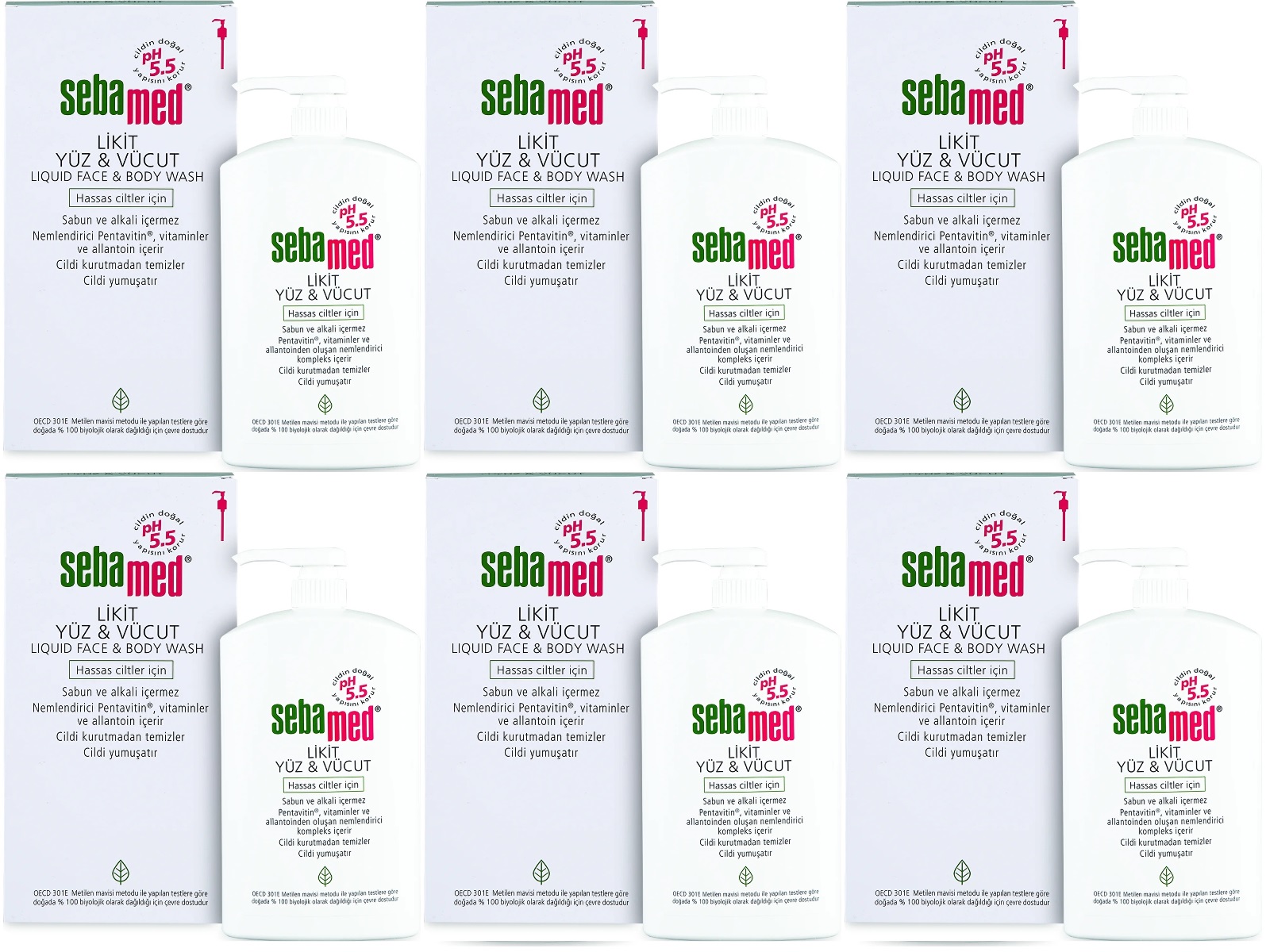 Sebamed Yüz ve Vücut Temizleyici Likit 1000ML (6 Lı Set) Sebamed Yüz ve Vücut Temizleyici Likit 1000ML (6 Lı Set)