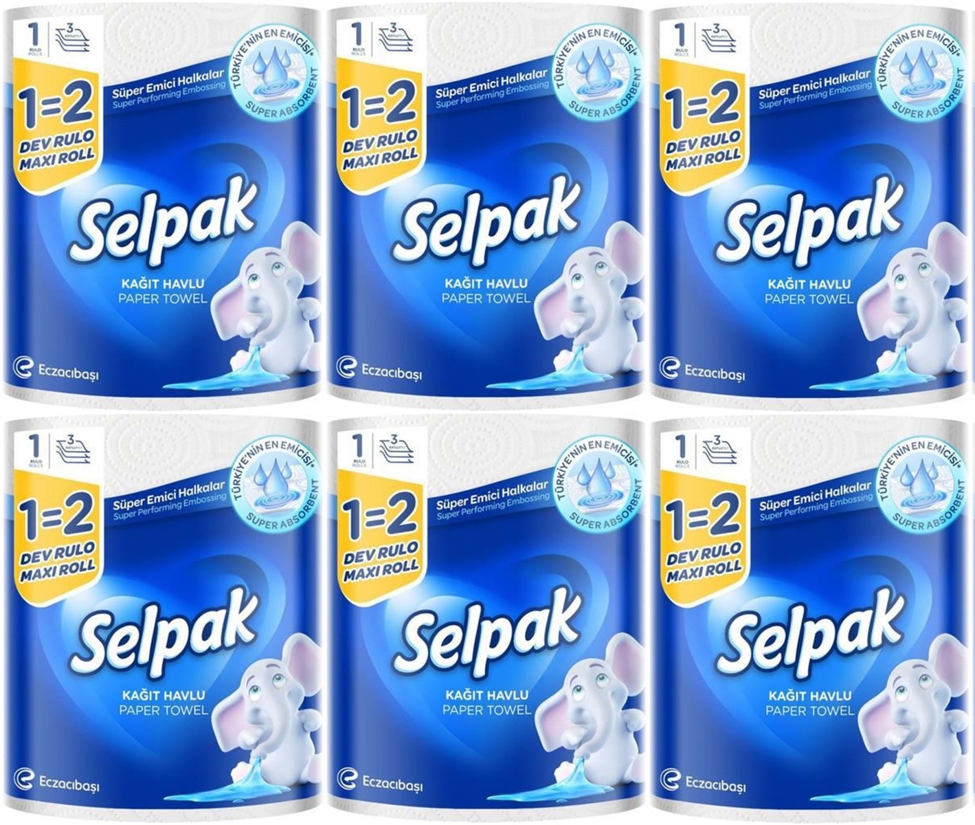 Selpak Kağıt Havlu (3 Katlı) Dev Rulo (6 Lı Set) Selpak Kağıt Havlu (3 Katlı) Dev Rulo (6 Lı Set)