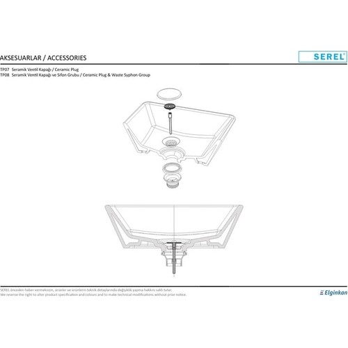 Serel Seramik Tapa Ve Lavabo Sifonu TP08STL110 Serel Seramik Tapa Ve Lavabo Sifonu TP08STL110
