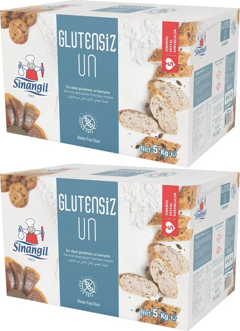 Sinangil Glutensiz Un 10KG (10000GR) Kutu Çölyak Diyetine Uygun (2PK*5KG)
