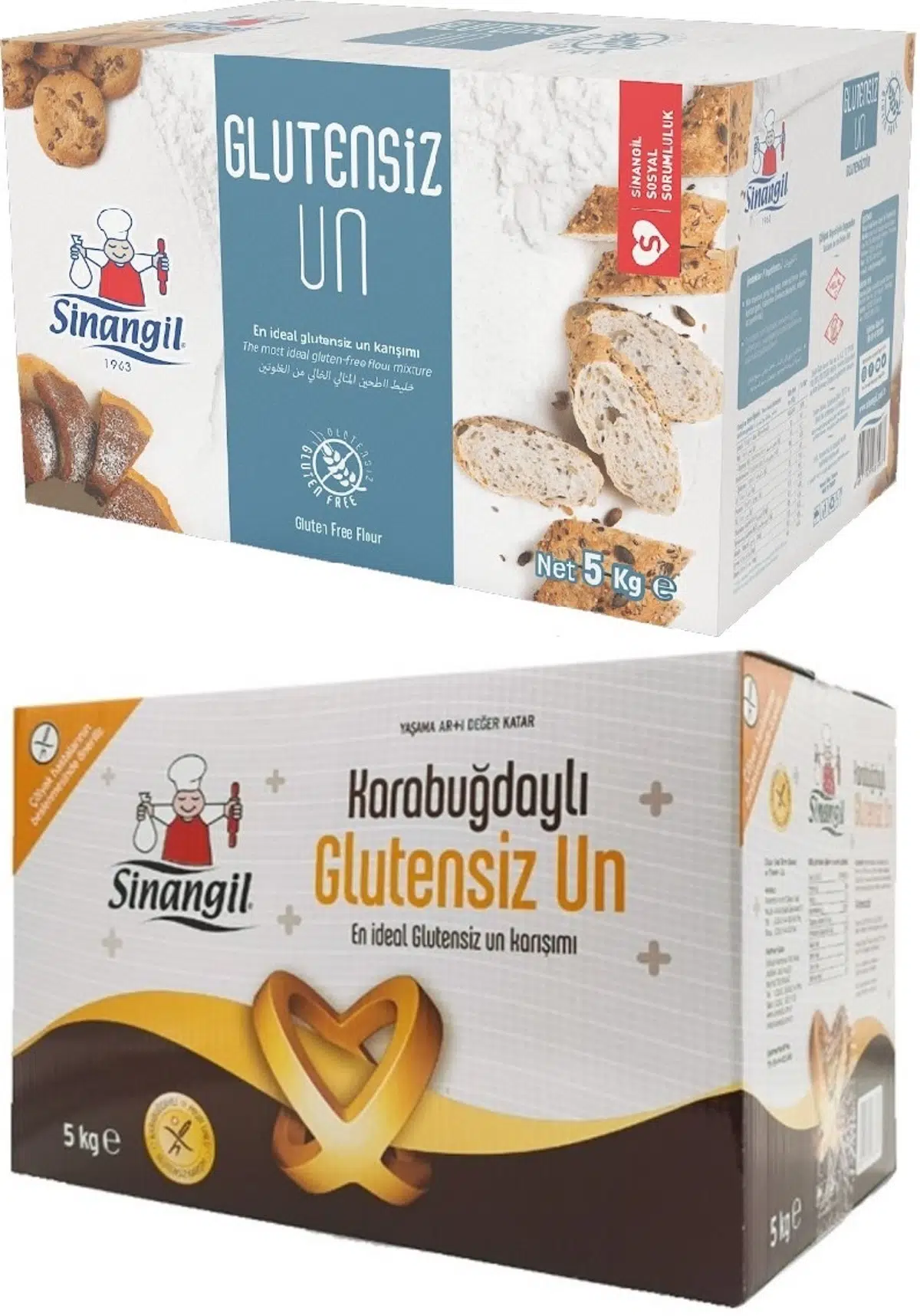 Sinangil Glutensiz Un 5KG (5000GR) + Glutensiz Karabuğdaylı 5KG (5000GR) Toplam:10KG
