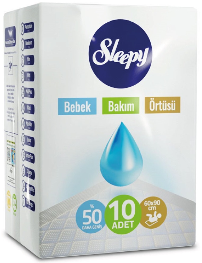 Sleepy Bebek Bakım Alt Açma Örtüsü 60*90Cm 10 Adet Tekli Pk Sleepy Bebek Bakım Alt Açma Örtüsü 60*90Cm 10 Adet Tekli Pk