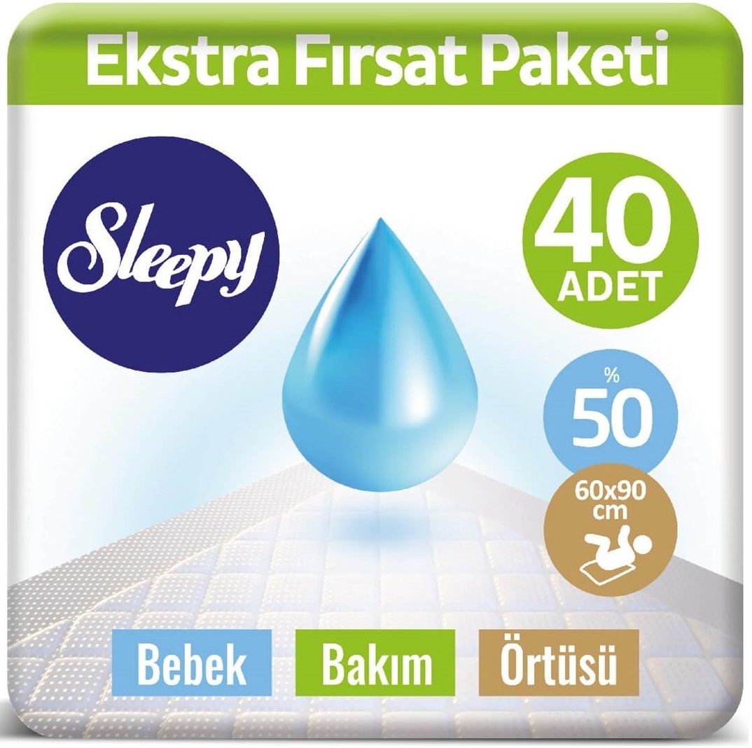 Sleepy Bebek Bakım Alt Açma Örtüsü 60*90Cm 40 Adet Sleepy Bebek Bakım Alt Açma Örtüsü 60*90Cm 40 Adet