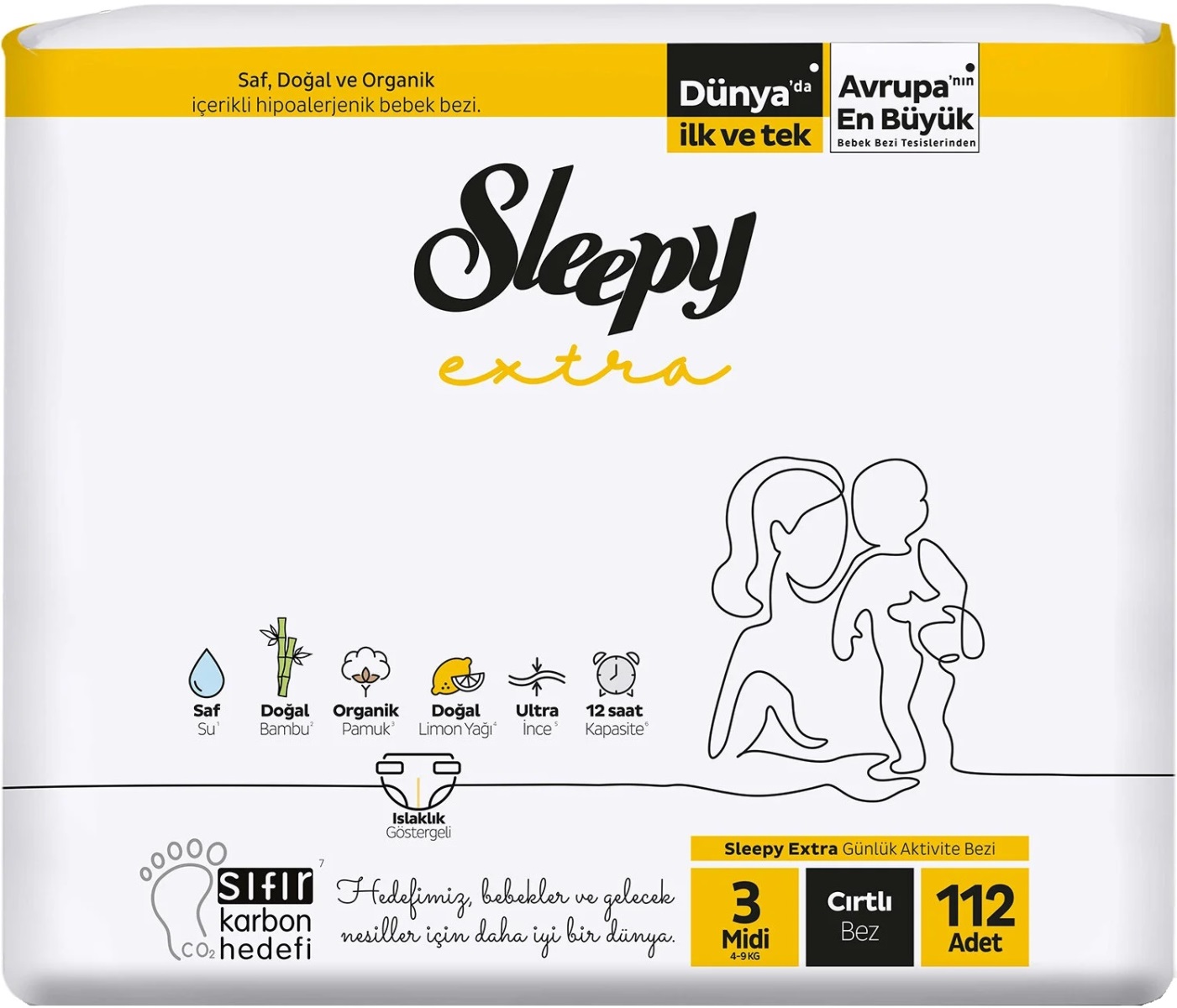 Sleepy Bebek Bezi Extra Beden:3 (4-10KG) Midi 112 Adet Ultra Pk Sleepy Bebek Bezi Extra Beden:3 (4-10KG) Midi 112 Adet Ultra Pk