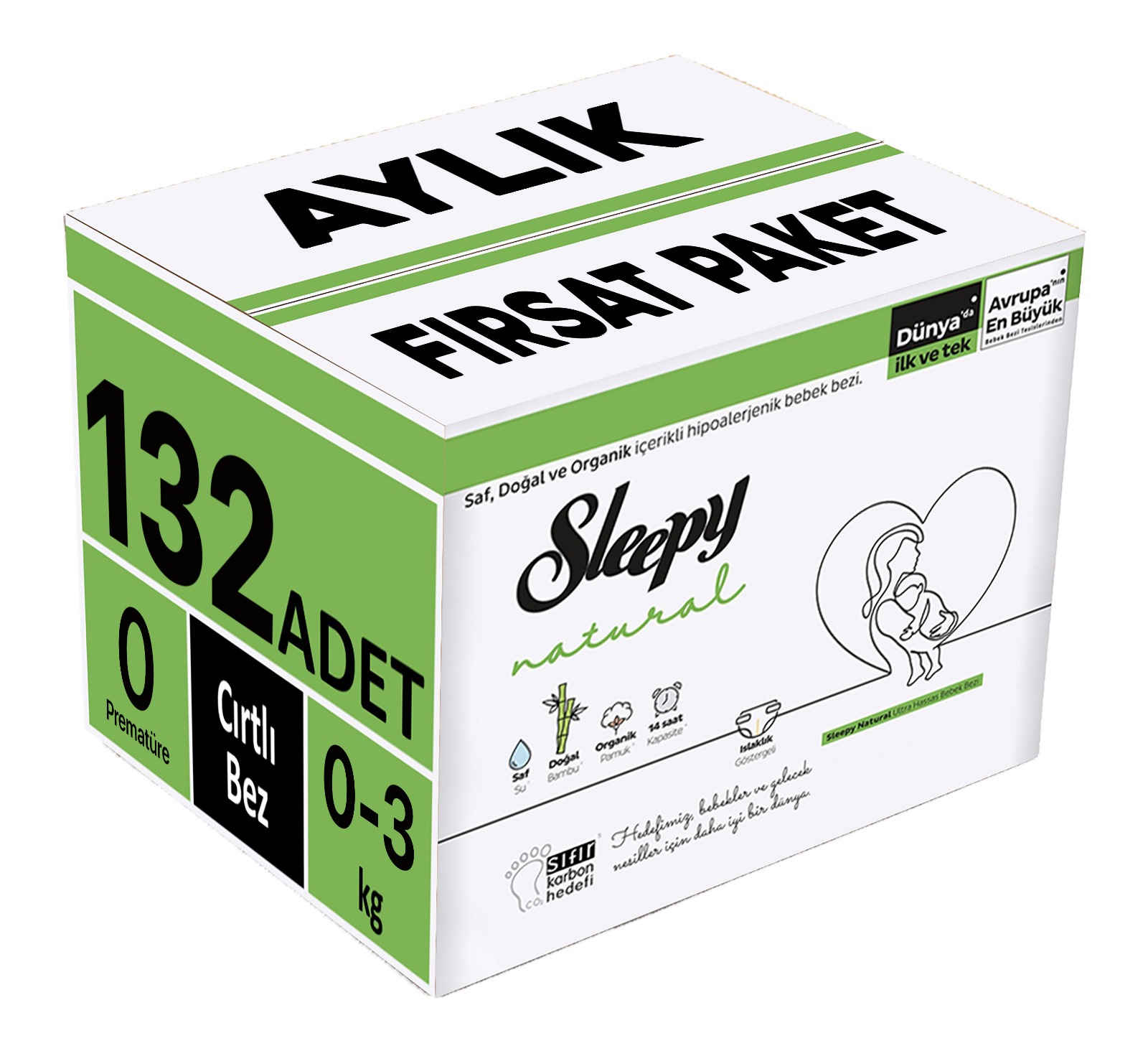 Sleepy Bebek Bezi Natural Beden:0 (0-3KG) Prematüre 132 Adet Aylık Fırsat Pk Sleepy Bebek Bezi Natural Beden:0 (0-3KG) Prematüre 132 Adet Aylık Fırsat Pk