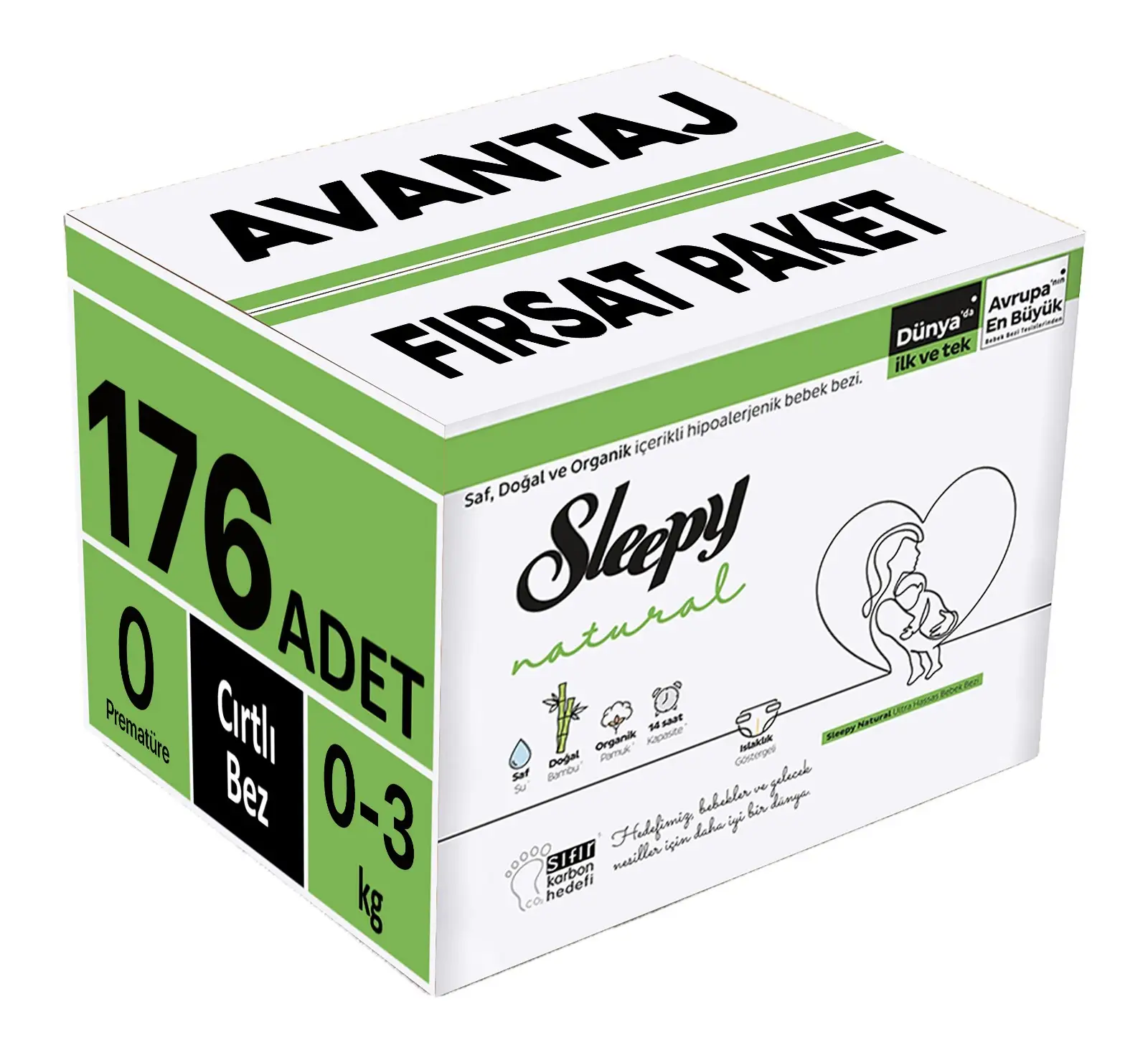 Sleepy Bebek Bezi Natural Beden:0 (0-3KG) Prematüre 176 Adet Avantaj Fırsat Pk Sleepy Bebek Bezi Natural Beden:0 (0-3KG) Prematüre 176 Adet Avantaj Fırsat Pk