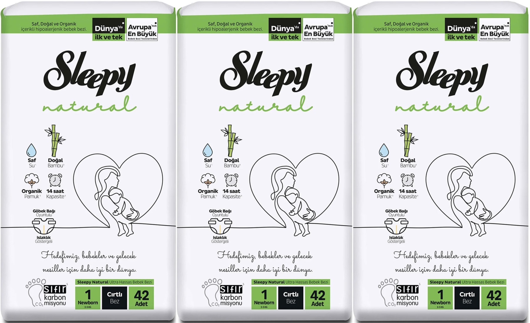Sleepy Bebek Bezi Natural Beden:1 (2-5KG) Yeni Doğan Newborn 126 Adet Jumbo Pk (3PK*42) Sleepy Bebek Bezi Natural Beden:1 (2-5KG) Yeni Doğan Newborn 126 Adet Jumbo Pk (3PK*42)