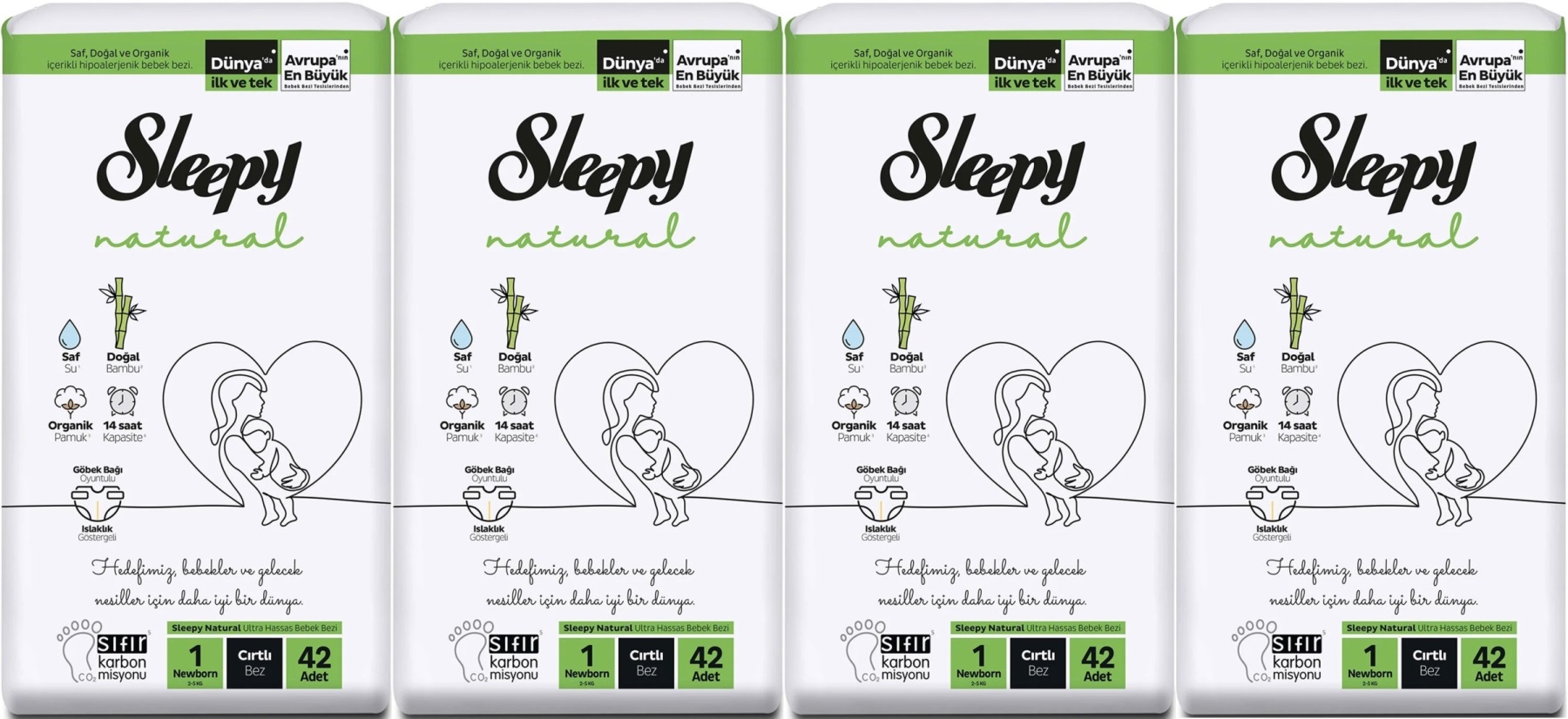 Sleepy Bebek Bezi Natural Beden:1 (2-5KG) Yeni Doğan Newborn 168 Adet Jumbo Pk (4PK*42) Sleepy Bebek Bezi Natural Beden:1 (2-5KG) Yeni Doğan Newborn 168 Adet Jumbo Pk (4PK*42)