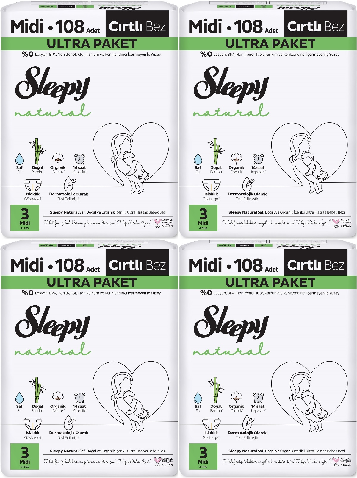 Sleepy Bebek Bezi Natural Beden:3 (4-9KG) Midi 432 Adet Avataj Ultra Pk Sleepy Bebek Bezi Natural Beden:3 (4-9KG) Midi 432 Adet Avataj Ultra Pk