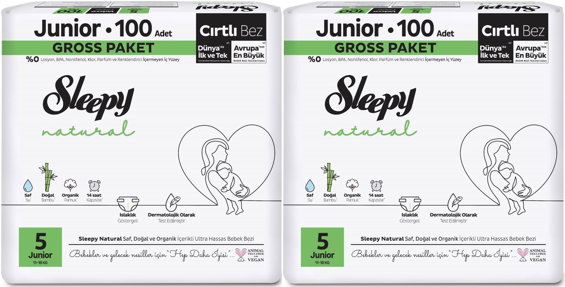 Sleepy Bebek Bezi Natural Beden:5 (11-18KG) Junior 156 Adet Ekonomik Ultra Pk Sleepy Bebek Bezi Natural Beden:5 (11-18KG) Junior 156 Adet Ekonomik Ultra Pk