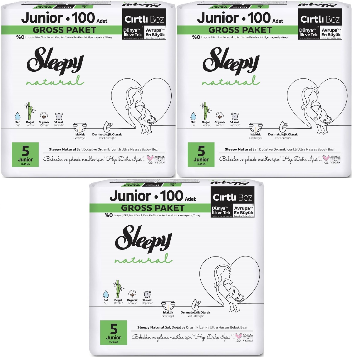 Sleepy Bebek Bezi Natural Beden:5 (11-18KG) Junior 234 Adet Aylık Ultra Pk Sleepy Bebek Bezi Natural Beden:5 (11-18KG) Junior 234 Adet Aylık Ultra Pk