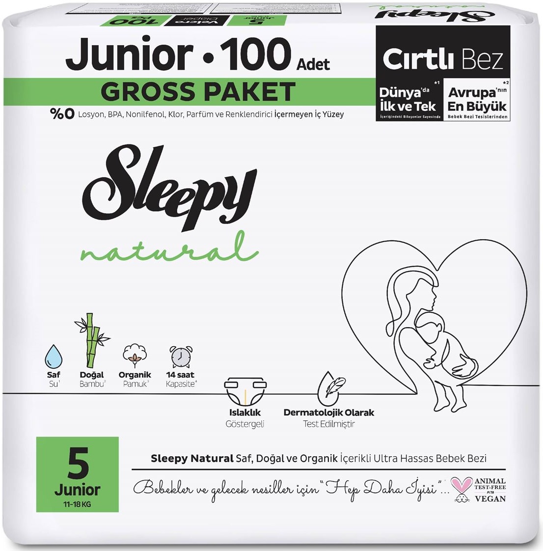 Sleepy Bebek Bezi Natural Beden:5 (11-18KG) Junior 78 Adet Ultra Pk Sleepy Bebek Bezi Natural Beden:5 (11-18KG) Junior 78 Adet Ultra Pk