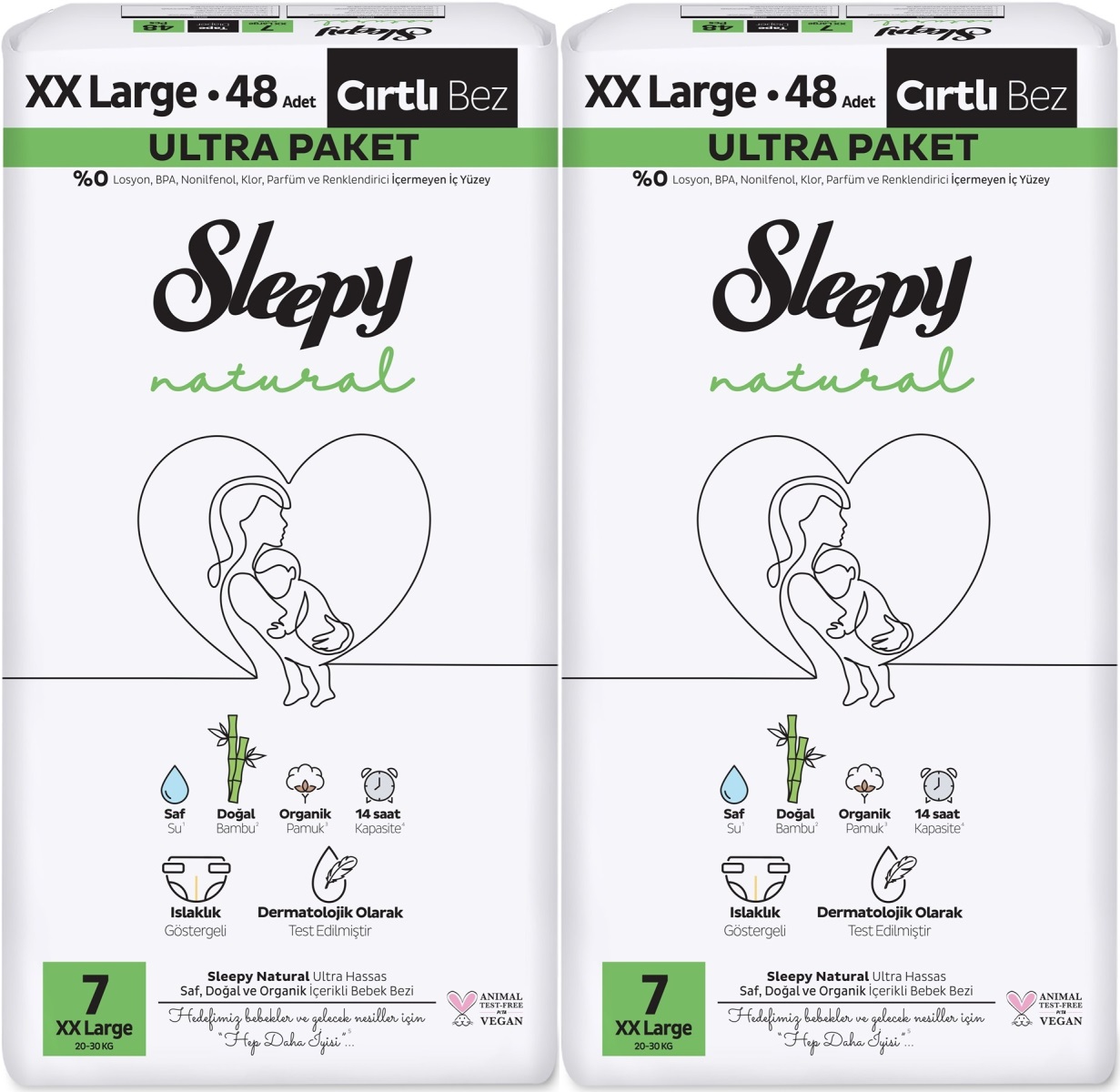 Sleepy Bebek Bezi Natural Beden:7 (20-30KG) XX Large 96 Adet Ekonomik Ultra Pk Sleepy Bebek Bezi Natural Beden:7 (20-30KG) XX Large 96 Adet Ekonomik Ultra Pk