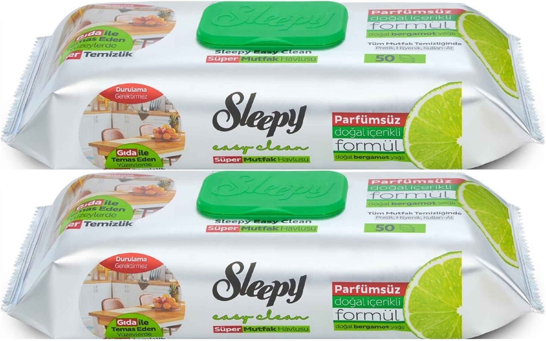 Sleepy Easy Clean Yüzey Temizlik Mutfak Havlusu -Mendili 50 Yaprak Bergomot Yağlı (2Li Set) 100Yprk Sleepy Easy Clean Yüzey Temizlik Mutfak Havlusu -Mendili 50 Yaprak Bergomot Yağlı (2Li Set) 100Yprk