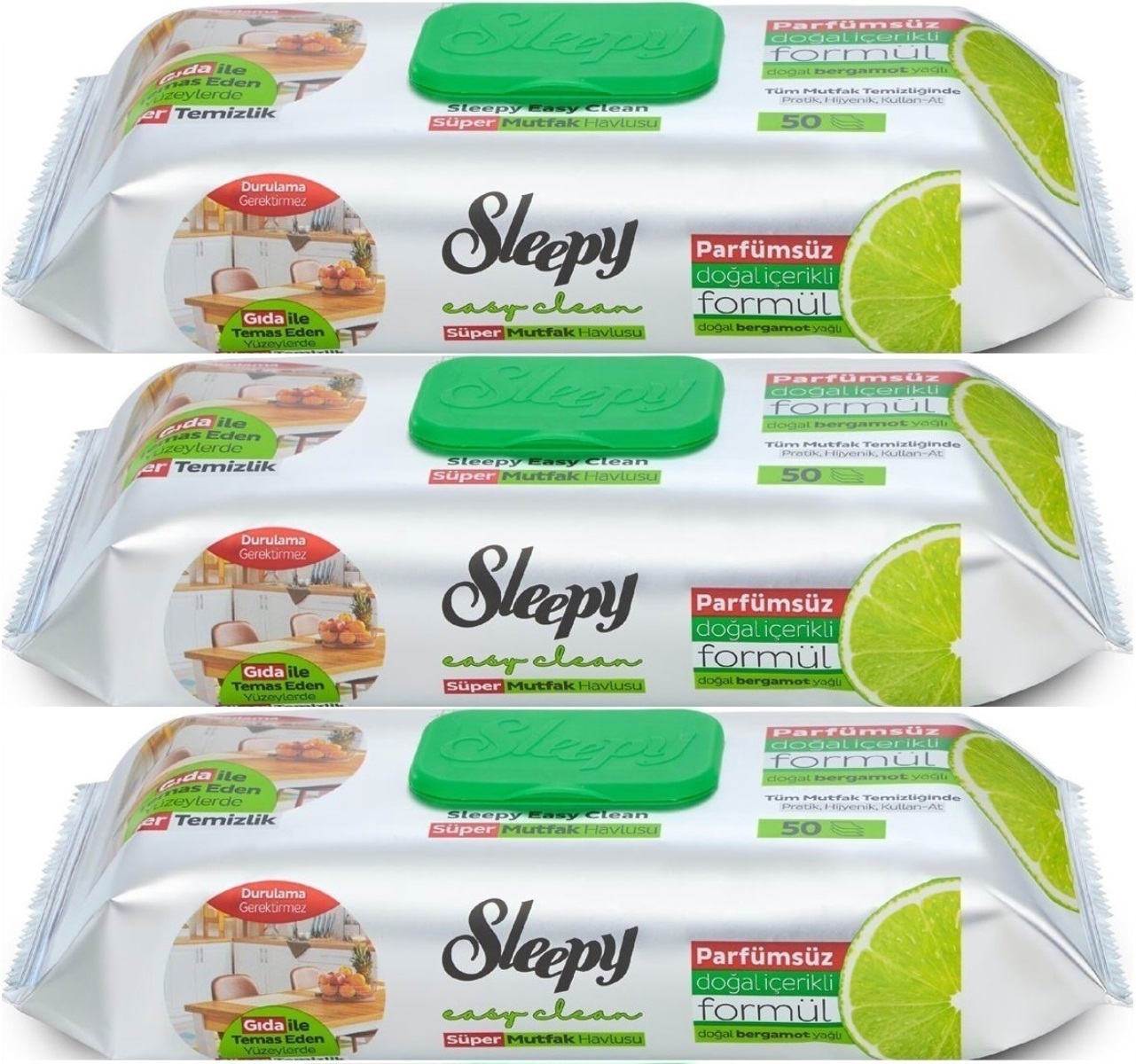 Sleepy Easy Clean Yüzey Temizlik Mutfak Havlusu -Mendili 50 Yaprak Bergomot Yağlı (3Lü Set) 150Yprk Sleepy Easy Clean Yüzey Temizlik Mutfak Havlusu -Mendili 50 Yaprak Bergomot Yağlı (3Lü Set) 150Yprk