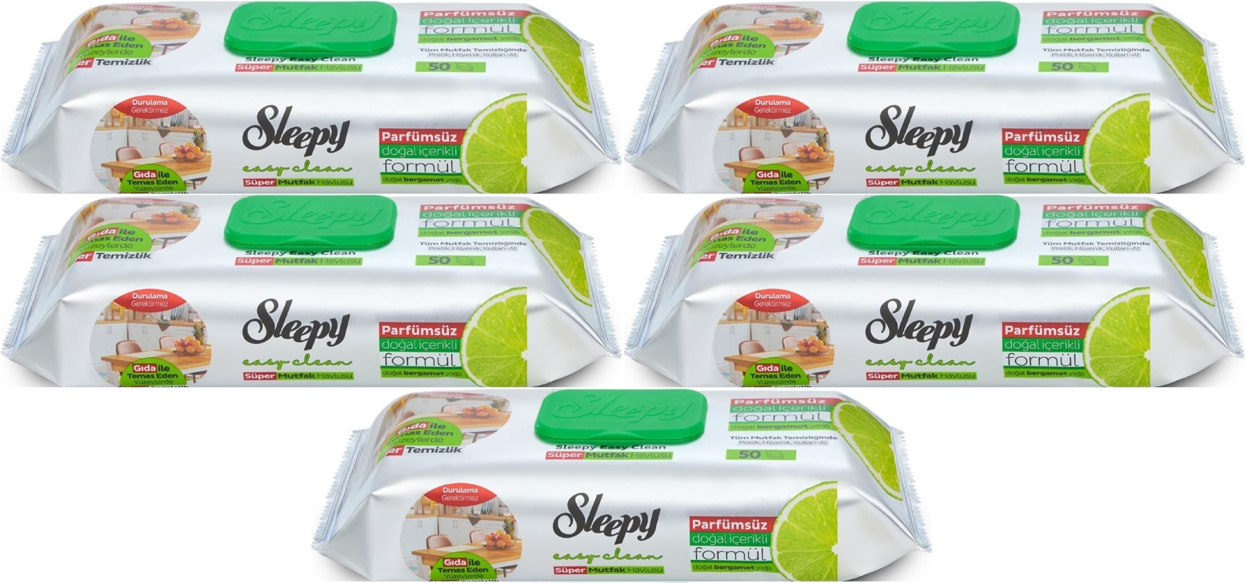 Sleepy Easy Clean Yüzey Temizlik Mutfak Havlusu -Mendili 50 Yaprak Bergomot Yağlı (5Li Set) 250Yprk Sleepy Easy Clean Yüzey Temizlik Mutfak Havlusu -Mendili 50 Yaprak Bergomot Yağlı (5Li Set) 250Yprk