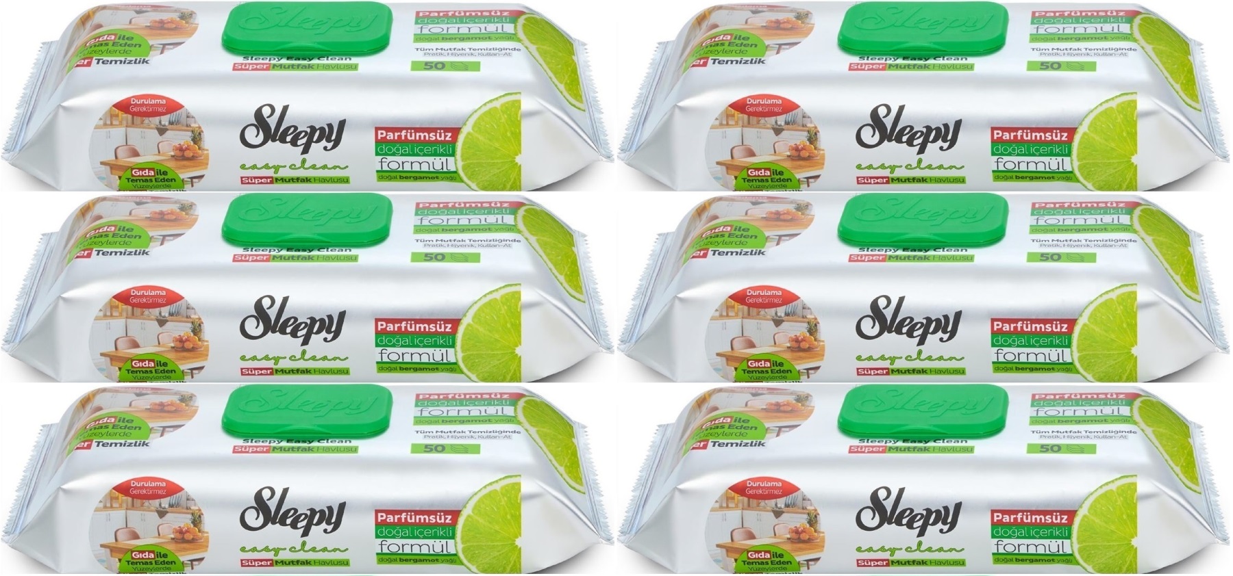 Sleepy Easy Clean Yüzey Temizlik Mutfak Havlusu -Mendili 50 Yaprak Bergomot Yağlı (6Lı Set) 300Yprk Sleepy Easy Clean Yüzey Temizlik Mutfak Havlusu -Mendili 50 Yaprak Bergomot Yağlı (6Lı Set) 300Yprk