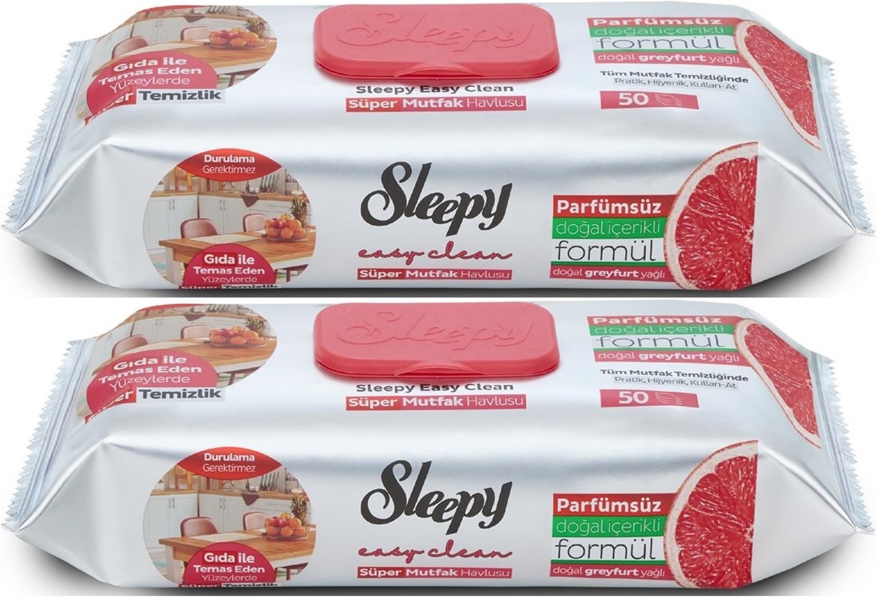 Sleepy Easy Clean Yüzey Temizlik Mutfak Havlusu-Mendili 50 Yaprak Greyfurt Yağlı (2Li Set) 100 Yprk Sleepy Easy Clean Yüzey Temizlik Mutfak Havlusu-Mendili 50 Yaprak Greyfurt Yağlı (2Li Set) 100 Yprk