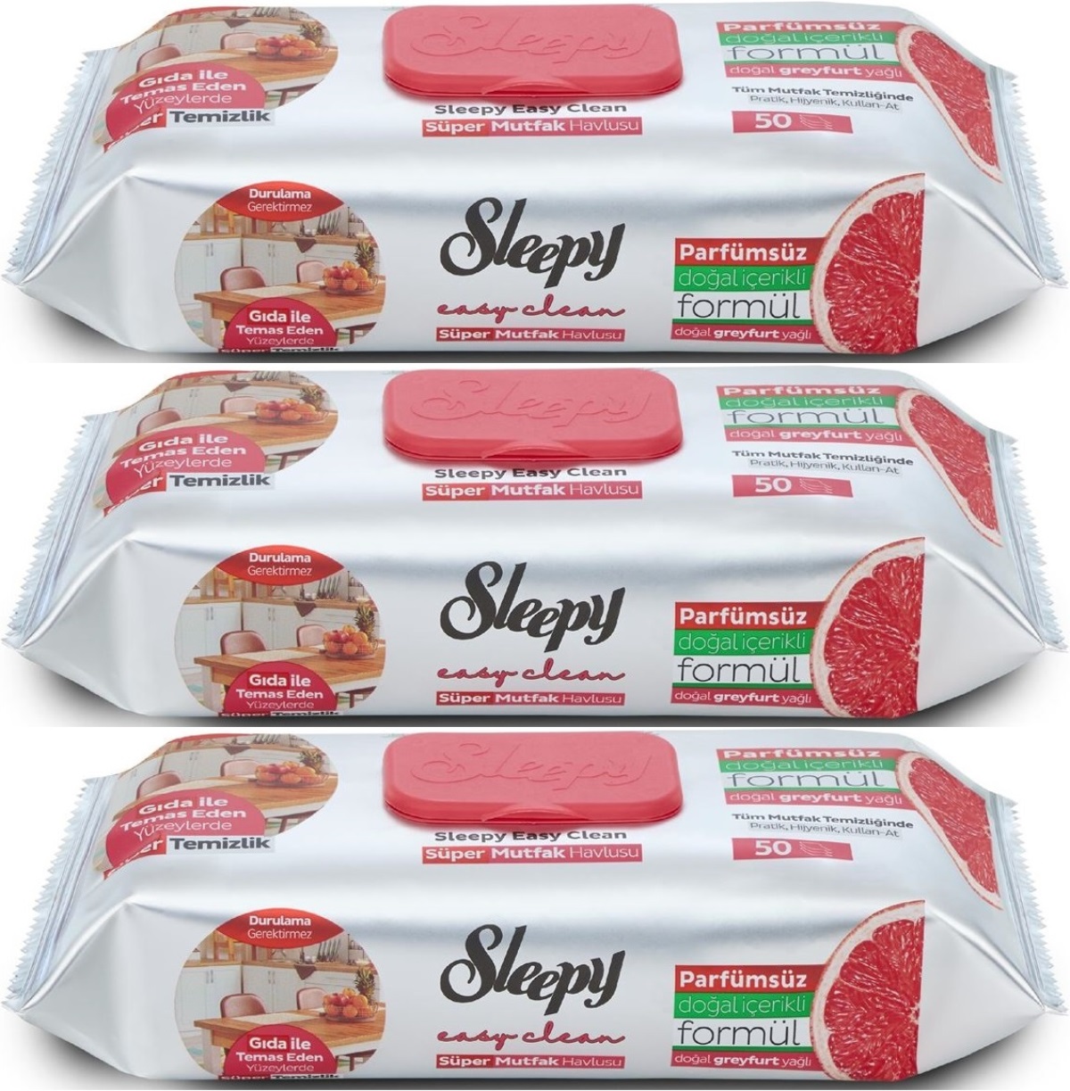 Sleepy Easy Clean Yüzey Temizlik Mutfak Havlusu-Mendili 50 Yaprak Greyfurt Yağlı (3Lü Set) 150 Yprk Sleepy Easy Clean Yüzey Temizlik Mutfak Havlusu-Mendili 50 Yaprak Greyfurt Yağlı (3Lü Set) 150 Yprk